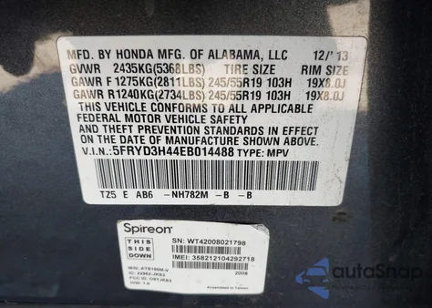 2014 Acura Mdx Technology Package z USA, uszkodzony, nr VIN 5FRYD3H44EB014488